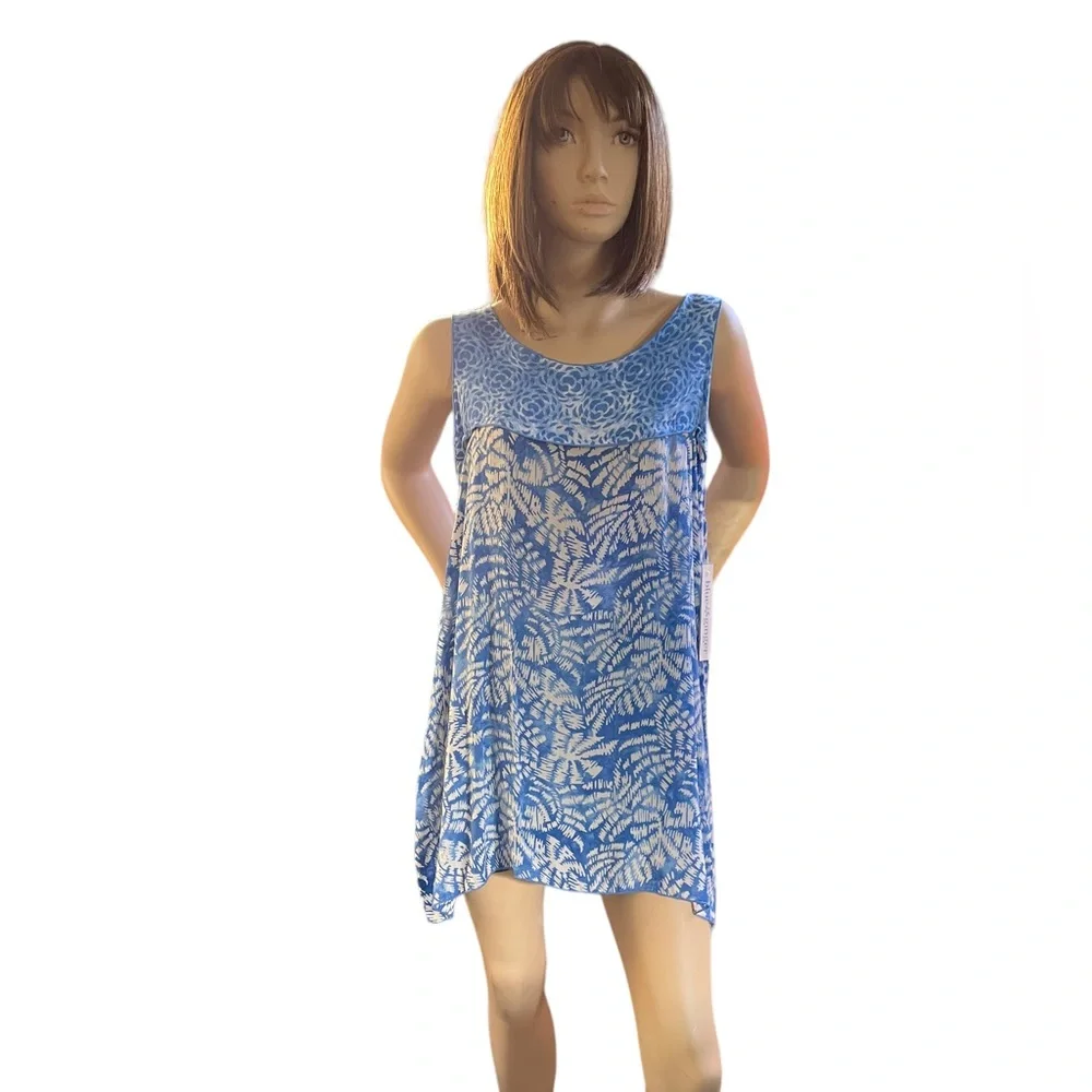 Blue Ginger Marina Lightweight Flowy Sleeveless Asymmetrical Top Tunic Size Med - Picture 7 of 11
